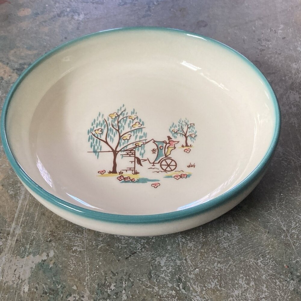 Vintage 1940s 50s BROCK OF CALIFORNIA Forever Yours Round SERVING BOWL 9”